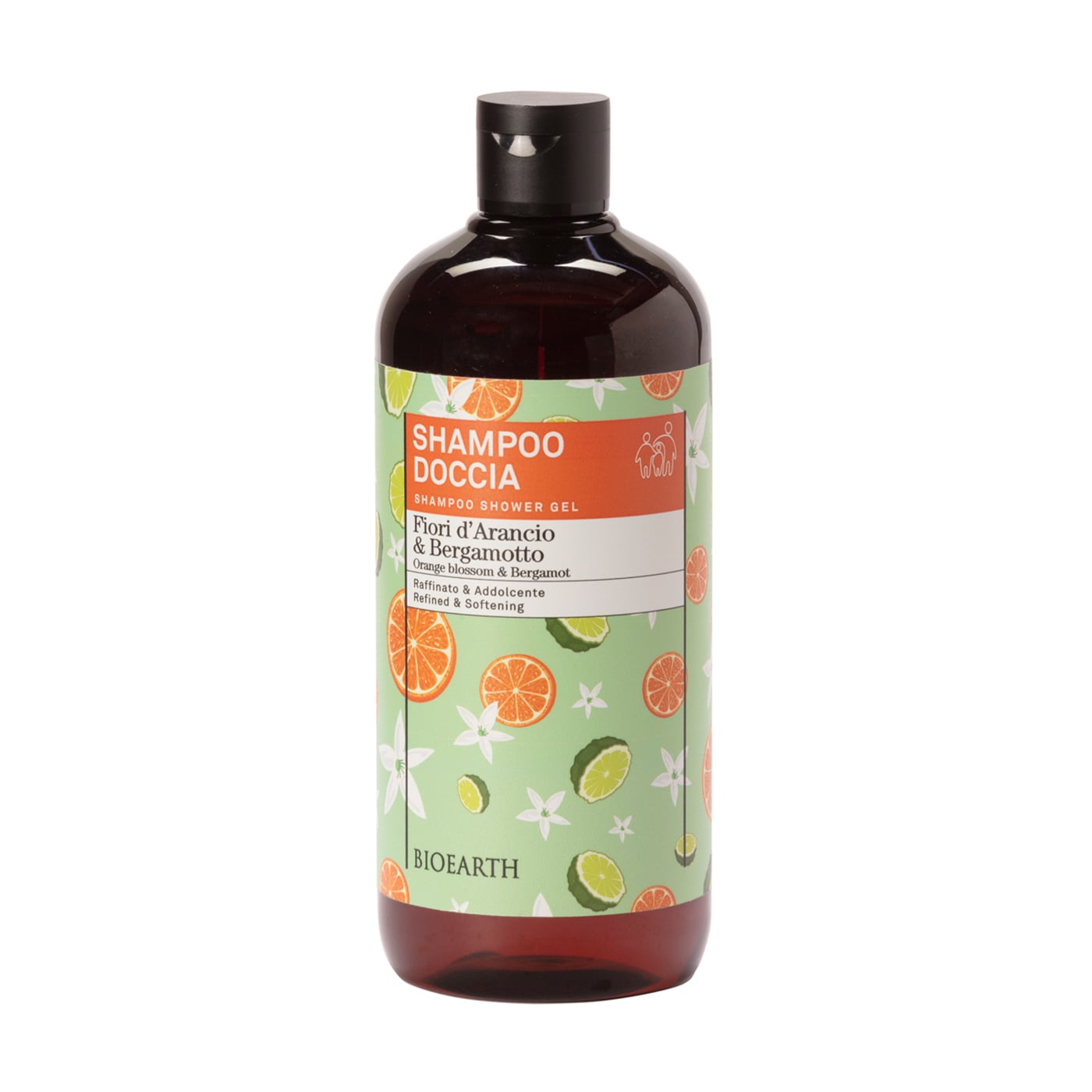 Уцінка! Шампунь-гель для волосся та душу Bioearth Family Shampoo Shower Gel Апельсиновий цвіт та бергамот, 500 мл